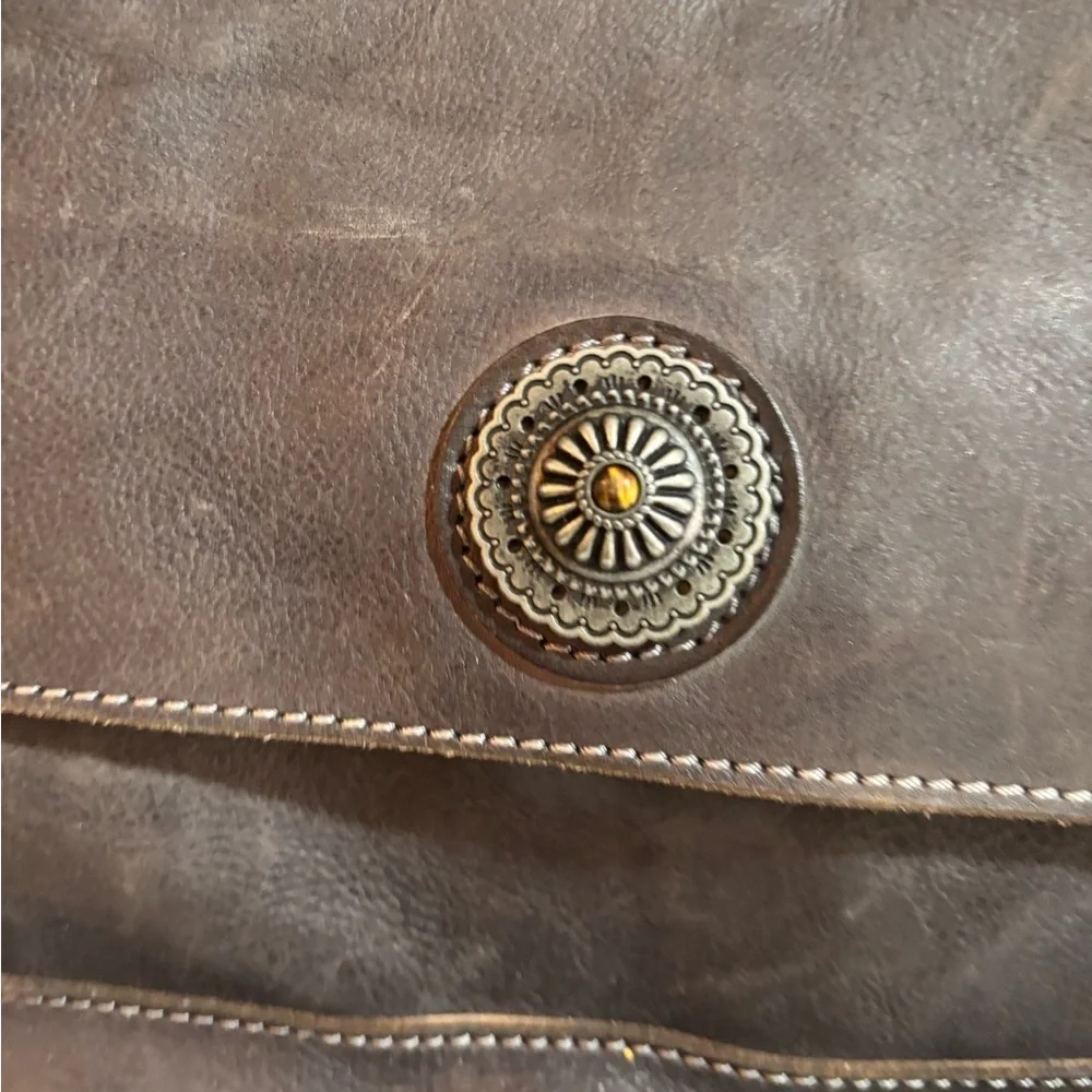 Handmade vintage  unisex Classic gray Brown distressed Leather Backpack